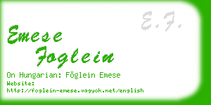 emese foglein business card